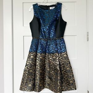 Belle Badgley Mischka Metallic Cocktail Dress